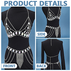 1Pc Alloy with Acrylic Chest Chains and 1Pc Skirt Waist Belly Body Chain for Sexy Bikini&nbsp;AJEW-GA0010-47