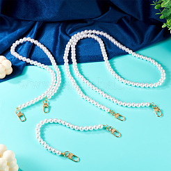 3Pcs 3 Sizes Plastic Imitation Pearl Beaded Chains Bag Extender Chains&nbsp;HJEW-TAC0070
