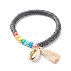 Polymer Clay Heishi Beads Stretch Bracelets Set&nbsp;BJEW-JB07395