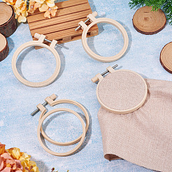 Plastic Imitation Bamboo Cross Stitch Embroidery Hoops&nbsp;TOOL-TADJ0001-03A
