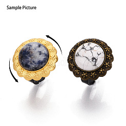 Adjustable Flower Alloy & Iron Bezel Cup Ring Base with Rotatable Tray&nbsp;MAK-T012-06B