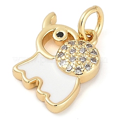 Elephant Rack Plating Brass Micro Pave Cubic Zirconia Charms&nbsp;KK-P287-03G