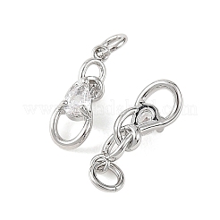 SHEGRACE Brass Micro Pave Clear Cubic Zirconia Charms&nbsp;XGRQ4N936-700P