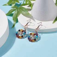 Gemstone Dangle Earrings&nbsp;EJEW-JE04906-01