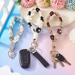 3Pcs Cotton Braided Flower Pendant Decorations&nbsp;AJEW-TA0002-72A