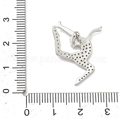 Brass Micro Pave Clear Cubic Zirconia Charms&nbsp;KK-B170-12P