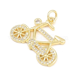 Brass Micro Pave Cubic Zirconia Pendants&nbsp;KK-F938-39G-03