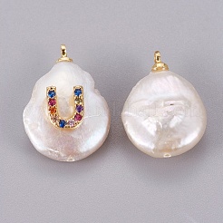 Natural Cultured Freshwater Pearl Pendants&nbsp;PEAR-F008-32G-U