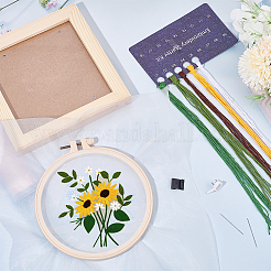 DIY Flower Pattern Organza Embroidery Hanging Ornament Kits&nbsp;DIY-WH0304-511