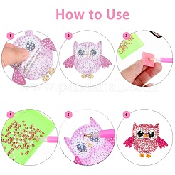 Owl DIY Diamond Painting Keychain Sets&nbsp;DIY-WH0163-82