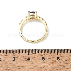 Brass & Round Cubic Zirconia Finger Rings&nbsp;CU-CBA7E55-19G-02