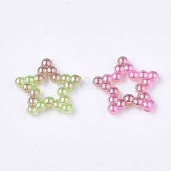 Rainbow ABS Plastic Imitation Pearl Linking Rings&nbsp;OACR-T015-02-08
