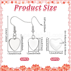 DIY 304 Stainless Steel Heart Dangle Earring Making Kits&nbsp;EJEW-UN0003-34