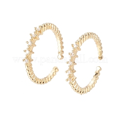 Brass Micro Pave Clear Cubic Zirconia Cuff Rings&nbsp;X-RJEW-F101-03G