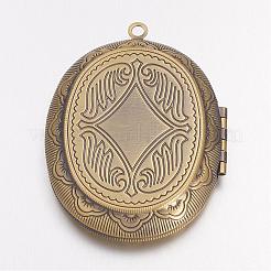Brass Locket Pendants&nbsp;KK-M041-04AB-NF
