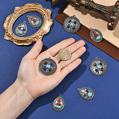 12Pcs 3 Styles Alloy with Dyed Synthetic Turquoise Pendants&nbsp;FIND-SZ0019-79