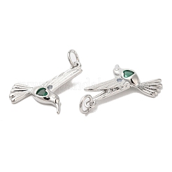 Brass & Glass & Cubic Zirconia Pendants&nbsp;KK-G468-46P