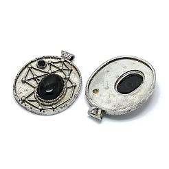 Natural Obsidian Oval Pendants&nbsp;G-Q165-03AS-03