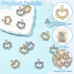 20Pcs 2 Colors Alloy Rhinestone Pendants&nbsp;FIND-YW0011-37