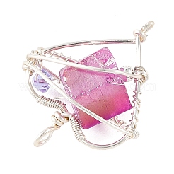 Electroplated Natural Quartz Copper Wire Wrapped Pendants&nbsp;PALLOY-TA00429-04