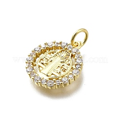 Brass Micro Pave Cubic Zirconia Pendants&nbsp;KK-K400-33G