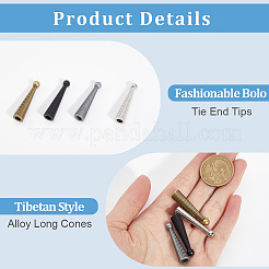 16Pcs 4 Colors Alloy Cord Ends&nbsp;FIND-GF0007-28