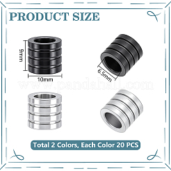 40Pcs 2 Colors 304 Stainless Steel Tube Beads&nbsp;STAS-UN0064-60