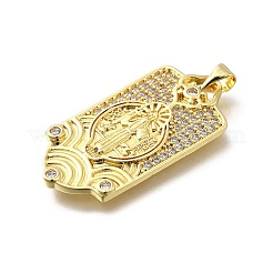 Brass Micro Pave Cubic Zirconia Pendants&nbsp;KK-Q066-17B-G