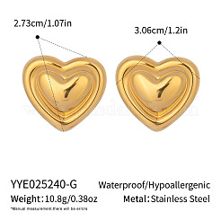 Stainless Steel Heart Stud Earrings&nbsp;LM1234-1