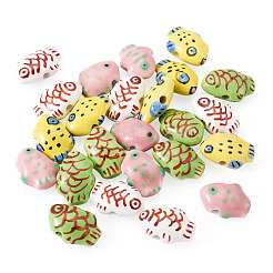 24Pcs 4 Colors Handmade Porcelain Beads&nbsp;PORC-TA0001-20