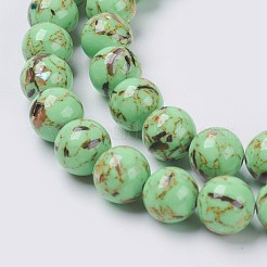 Sea Shell and Synthetic Turquoise Assembled Beads Strands&nbsp;G-G758-02-6mm