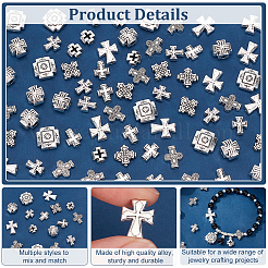 80Pcs 8 Styles Tibetan Style Zinc Alloy Beads&nbsp;TIBEB-FG0001-01