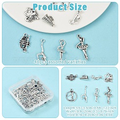 40Pcs 8 Styles Tibetan Style Alloy Pendants&nbsp;FIND-YW0006-87AS