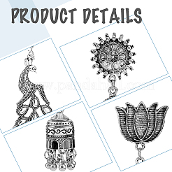 8 Pairs 8 Style Alloy Bell Chandelier Earrings Set&nbsp;EJEW-FI0002-93