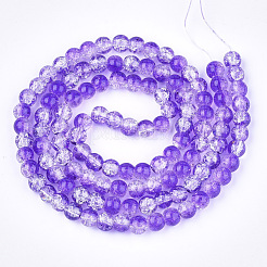 Two Tone Crackle Glass Beads Strands&nbsp;CCG-Q002-8mm-A99