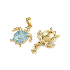 Brass Micro Pave Cubic Zirconia Pendants&nbsp;KK-C093-09G-02