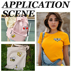16Pcs 8 Styles Bees Iron on Cloth Patches&nbsp;PATC-DC0001-12