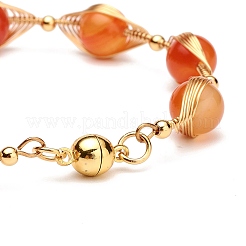 Healing Power Natural Carnelian Beaded Bracelets for Men Women&nbsp;X1-BJEW-TA00012-01