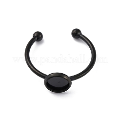 304 Stainless Steel Open Cuff Ring Components&nbsp;RJEW-WH0011-07A-EB