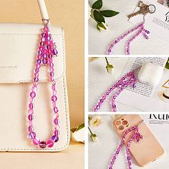Round Synthetic Moonstone Beaded Mobile Straps&nbsp;HJEW-SW00042-07