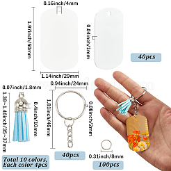 DIY Blank Double-sided Heat Transfer Aluminium Pendant Keychain Making Kits&nbsp;DIY-SP0005-26F
