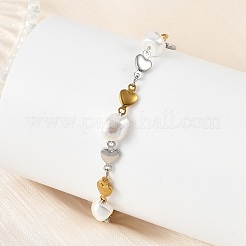 304 Stainless Steel Heart Link Chain Bracelets&nbsp;BJEW-JB14166