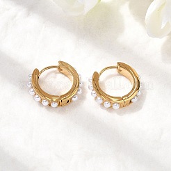 304 Stainless Steel Ring Hoop Earrings&nbsp;EJEW-K268-39G