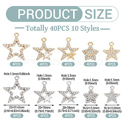 40Pcs 10 Styles Alloy Pendants&nbsp;ALRI-TA0001-43
