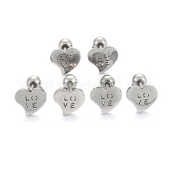 Tarnish Resistant 201 Stainless Steel Cartilage Earrings for Valentine's Day&nbsp;EJEW-R147-37