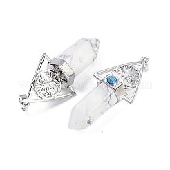Natural Howlite Faceted Pointed Bullet Big Pendants&nbsp;G-H076-02P-015