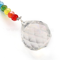 Chakra Round Ball Crystal Suncatcher Dowsing Pendulum Pendants&nbsp;PALLOY-JF00461-02