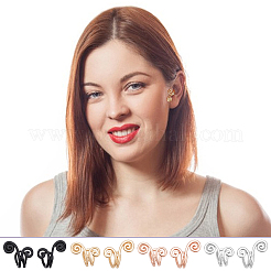 8 Pairs 4 Colors Alloy Cuff Earrings&nbsp;EJEW-UN0003-15