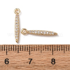Brass Micro Pave Clear Cubic Zirconia Pendants&nbsp;KK-C253-08G