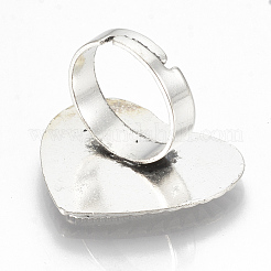 Vintage Adjustable Iron Finger Ring Components Alloy Cabochon Bezel Settings&nbsp;PALLOY-Q300-02AS-NR